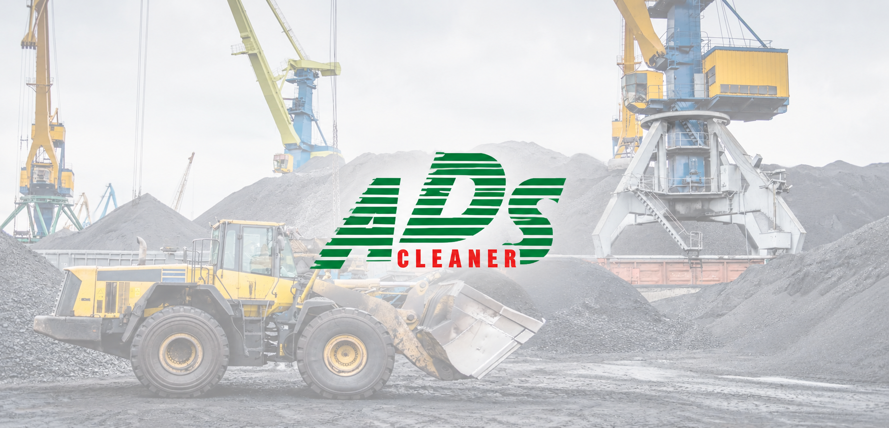 Cargador amarillo y logo ADS CLEANER