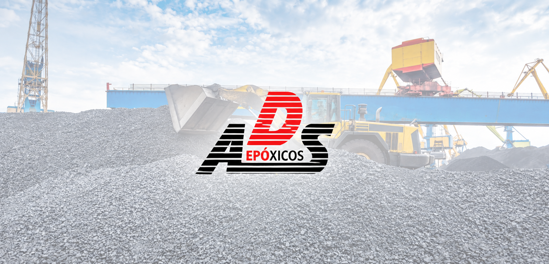 Paisaje minero con logo ADS Epóxicos